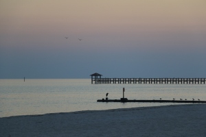 Gulfport, MS beach at sunset